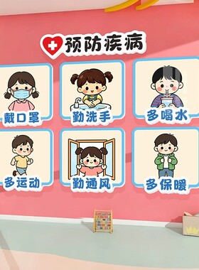 儿童医院儿科室走廊墙面布置卫生保健室健康宣教文化墙幼儿园环创