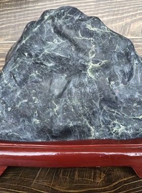 家居玄关电视柜办公室摆件泰山墨玉石石头镇宅石碧玉泰山石敢当