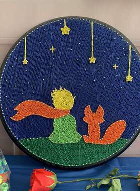 钉子绕线画刺绣手工diy材料包创意礼物减压解闷手作装饰画弦丝画