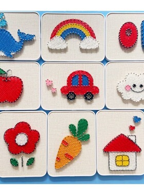 钉子绕线画刺绣手工diy材料包创意礼物减压解闷手作装饰画弦丝画