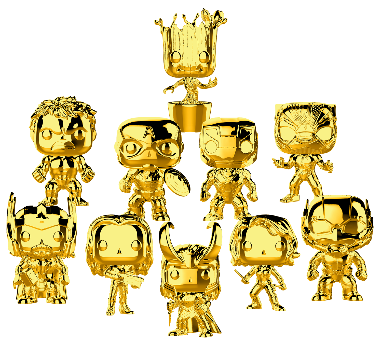 Funko Pop复仇者联盟漫威10周年金色钢铁蜘蛛侠洛基手办黑豹玩偶 - 图3