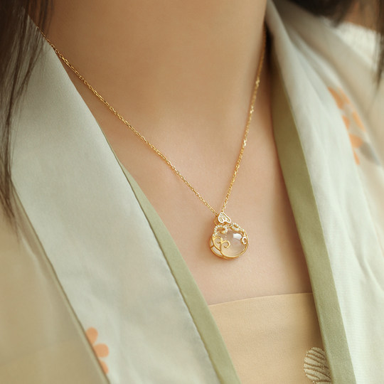 Женское ожерелье Lanzhu из стерлингового серебра с халцедоном высокого качества