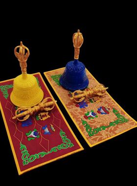 藏式铃杵法器刺绣防滑鼠标垫