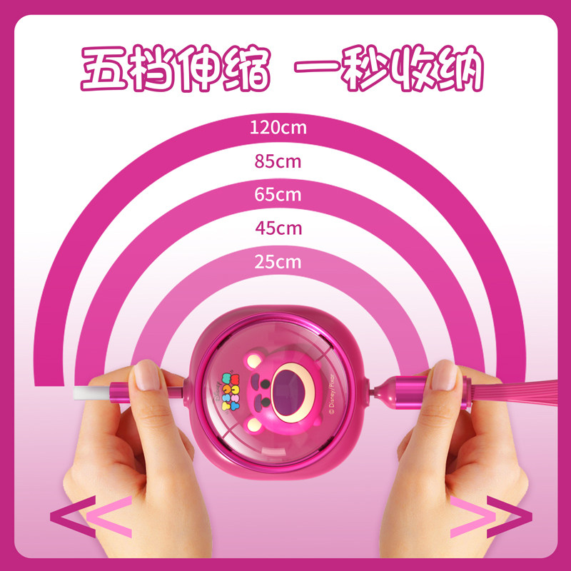 迪士尼正品 三合一数据线伸缩充电线一拖三快充适用苹果华为安卓Typec手机平板车载多头多功能通用线卡通可爱,淘宝优惠券,粉丝福利购,淘宝优惠卷