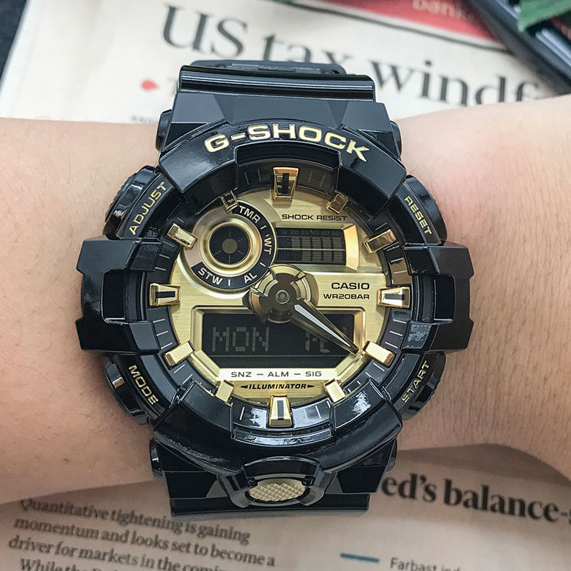 卡西欧手表G-SHOCK GA-710GB-1A/700SKC/RGB/SKE-7A防水电子男表-图0