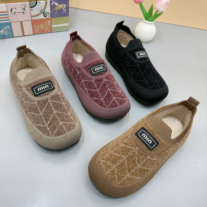 棉鞋女士冬季加绒保暖毛毛鞋一脚蹬轻便棉靴中老年休闲舒适妈妈鞋,淘宝优惠券,粉丝福利购,淘宝优惠卷