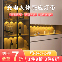 Charge body induction lamp Self-adhesive induction Wireless wiring-free cabinet Shoe cabinet Xuan Guan Wine Cabinet Lamp With Led Light Strip