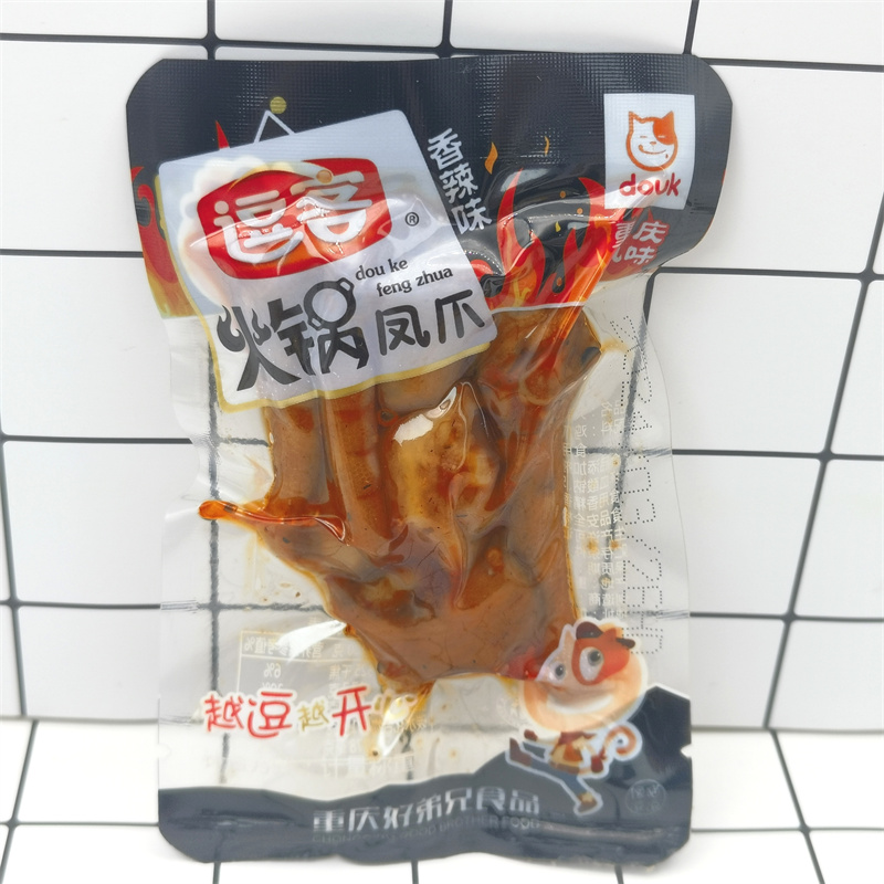 逗客凤爪500g火锅虎皮泡椒柠檬炭烧味小袋称重休闲解馋零食 包邮