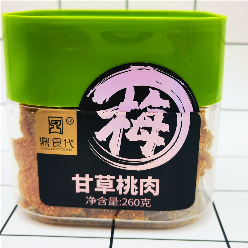 鼎食代乌梅条黄杏干吃不厌桃瓣盐津甘草桃肉罐装果脯蜜饯零食包邮-图1