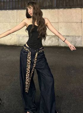 风高级感细长穿辣妹丝巾配饰腰链