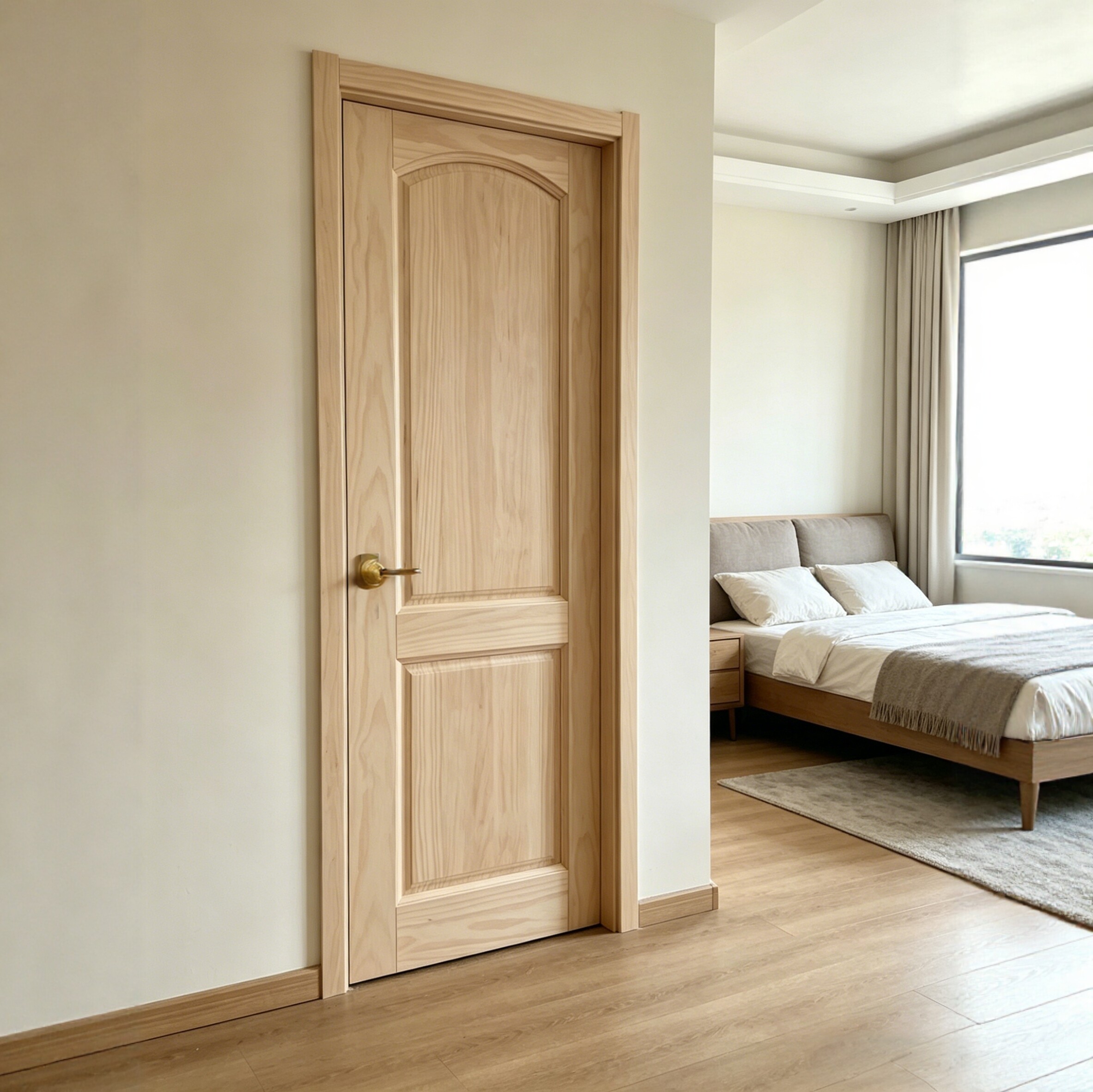 New Zealand pine door red oak door cherry wood door ash wood door solid wood door bedroom door interior door