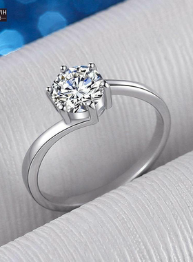 ECETOWIH戒指s925银白镶莫桑石扭