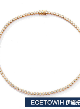 ECETOWIHm10分泡泡钻莫桑石项链