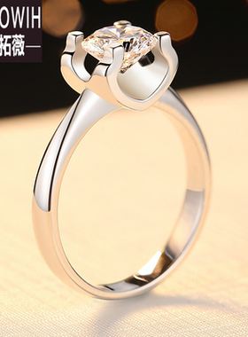 ECETOWIH纯银托韩版一克拉四爪光