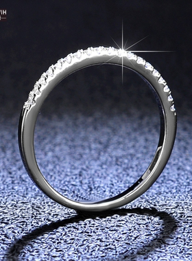 ECETOWIH莫桑石戒指一字型单排戒