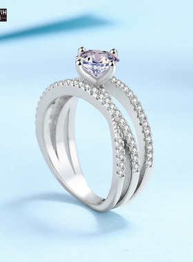 ECETOWIH新款纯银戒环女三生三