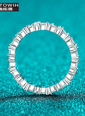 ECETOWIHS925纯银莫桑石戒指女时