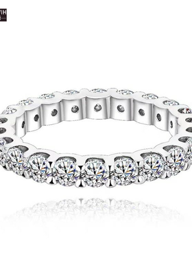 ECETOWIHS925纯银满钻排戒莫桑钻