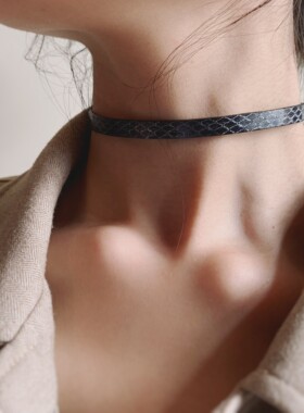 星光黑色项圈手工定制