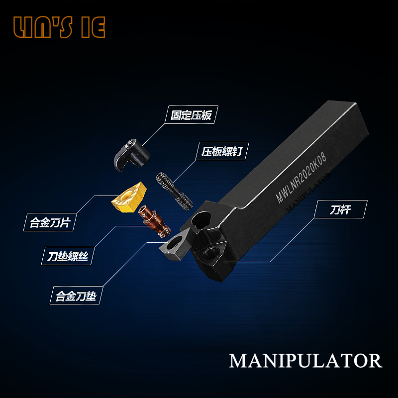 数控外圆车刀杆MWLNR2020K08车床复合式桃形车刀排MWLNL2525M08-图2