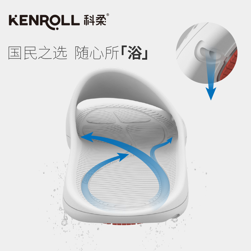 KENROLL科柔拖鞋22年新款男家居室内女洗澡夏季防滑情侣浴室凉拖_kenroll品牌折扣店_居家布艺-第2张图片-提都小院