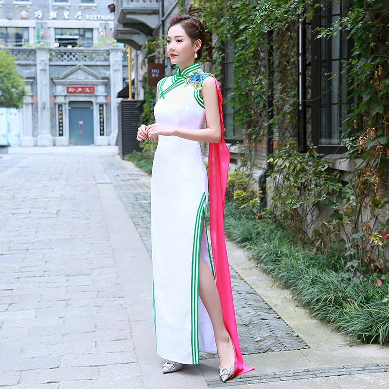 Spring long summer clothing, retro cheongsam, 2021 years, plus size Spring long summer clothing, retro cheongsam, 2021 years, plus size