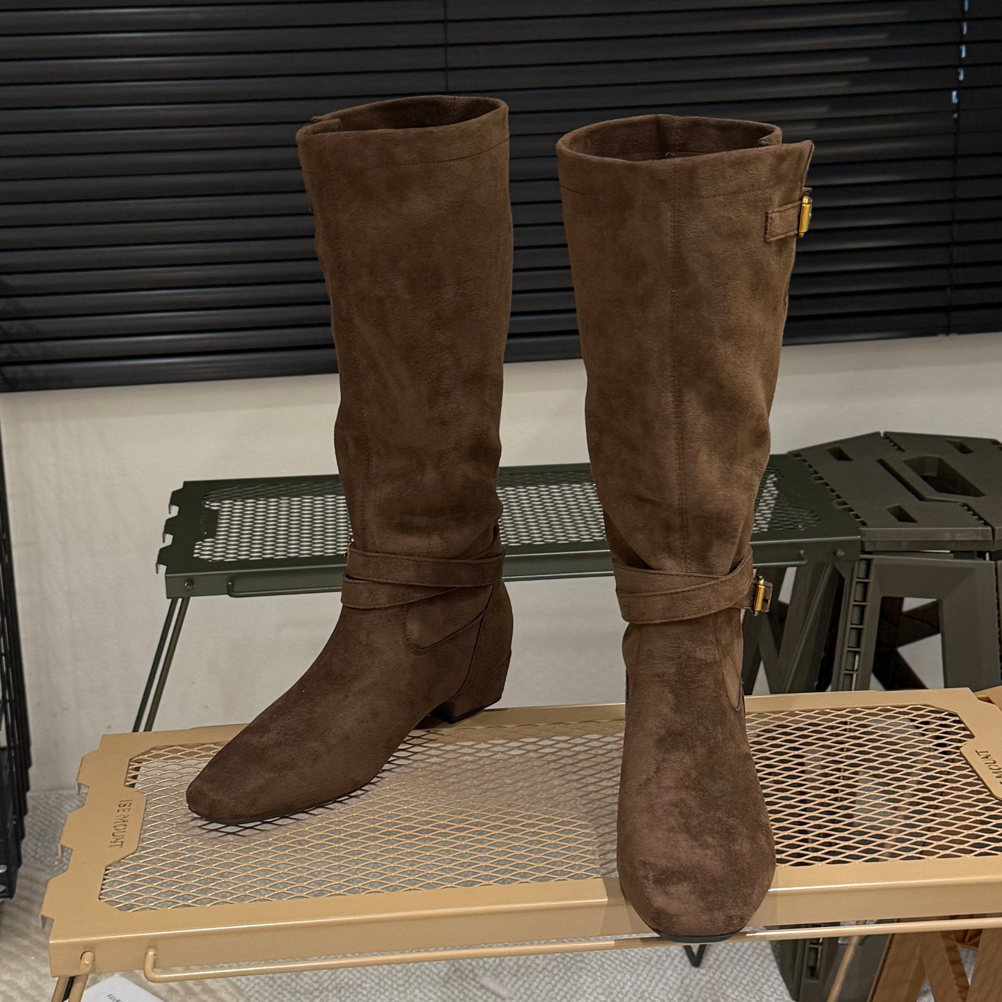 粗跟不过膝长筒靴女2025秋冬显瘦西部牛仔靴套筒骑士靴单靴长靴子,淘宝优惠券,粉丝福利购,淘宝优惠卷