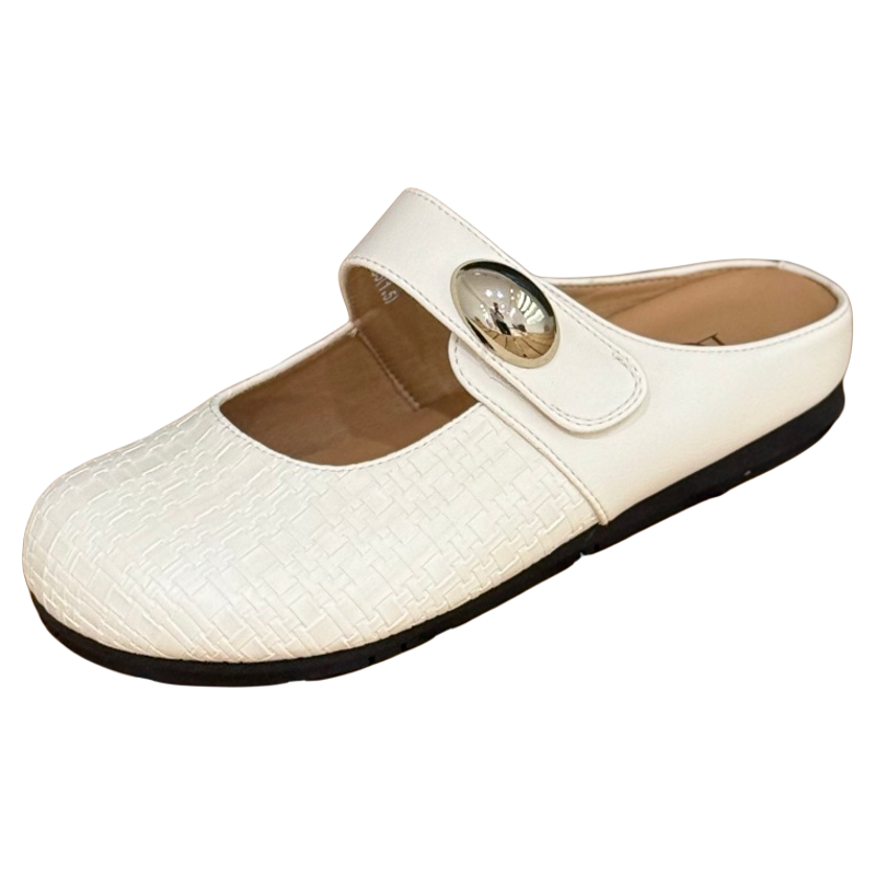 温柔风一脚蹬包头半拖鞋女夏外穿2026年春季新款平底魔术贴懒人拖,淘宝优惠券,粉丝福利购,淘宝优惠卷