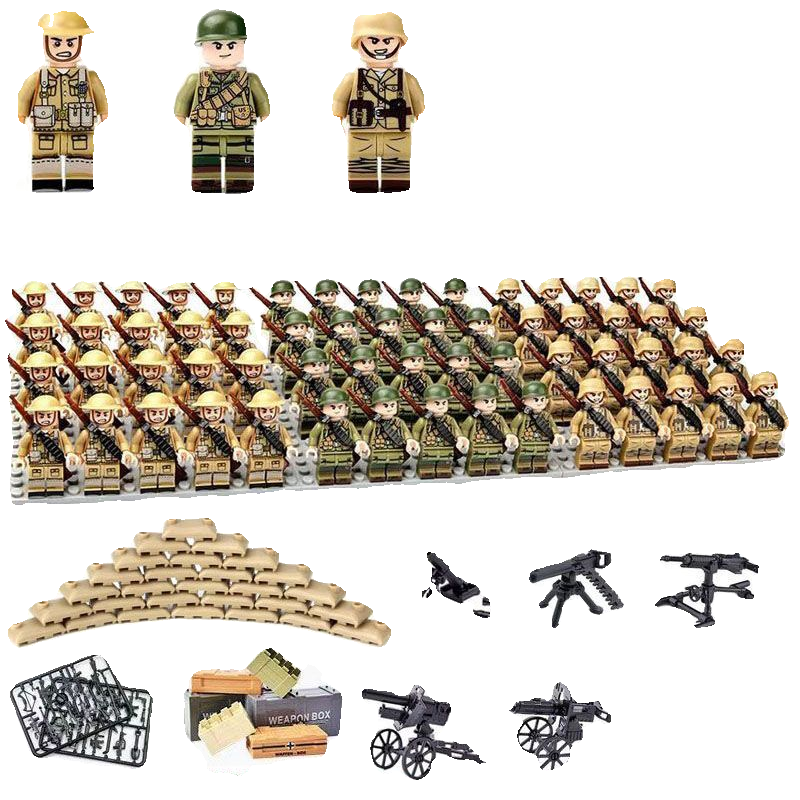 兼容乐高积木二战人仔八路军美军德军军事系列拼装人偶男孩玩具 - 图3