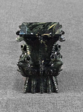 鼎信石业华安玉九龙壁玉石纯手工雕刻工艺品四羊方尊镇宅摆件包邮