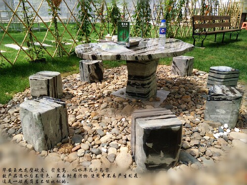 鼎信华安九龙璧石桌石凳户内外庭院家用花园别墅梅花形茶几椅包邮 - 图3