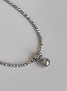 OPs施家珍珠纯银吊坠项链