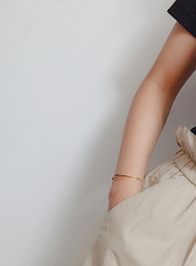 ops手作美国14k包金通勤双层手镯