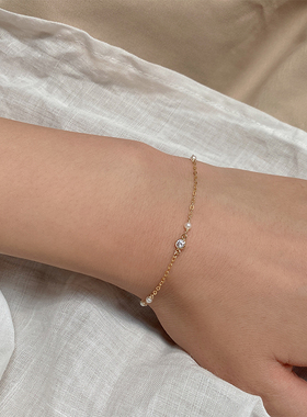 迷你正圆闪钻美国不褪色细手链