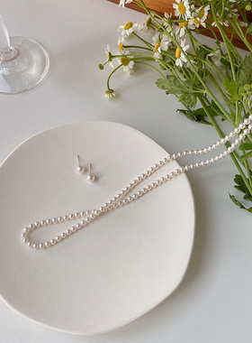 OPs施家强光正圆小珍珠项链