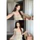 ເສອແຂນບິນນ້ອຍຂອງແມ່ຍິງ chiffon camisole ຮູບສີ່ຫຼ່ຽມມົນ