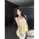 Goose ສີເຫຼືອງສັ້ນ camisole top ສໍາລັບແມ່ຍິງ