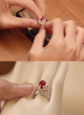 光与夜之恋滴胶工艺情侣对戒红锆