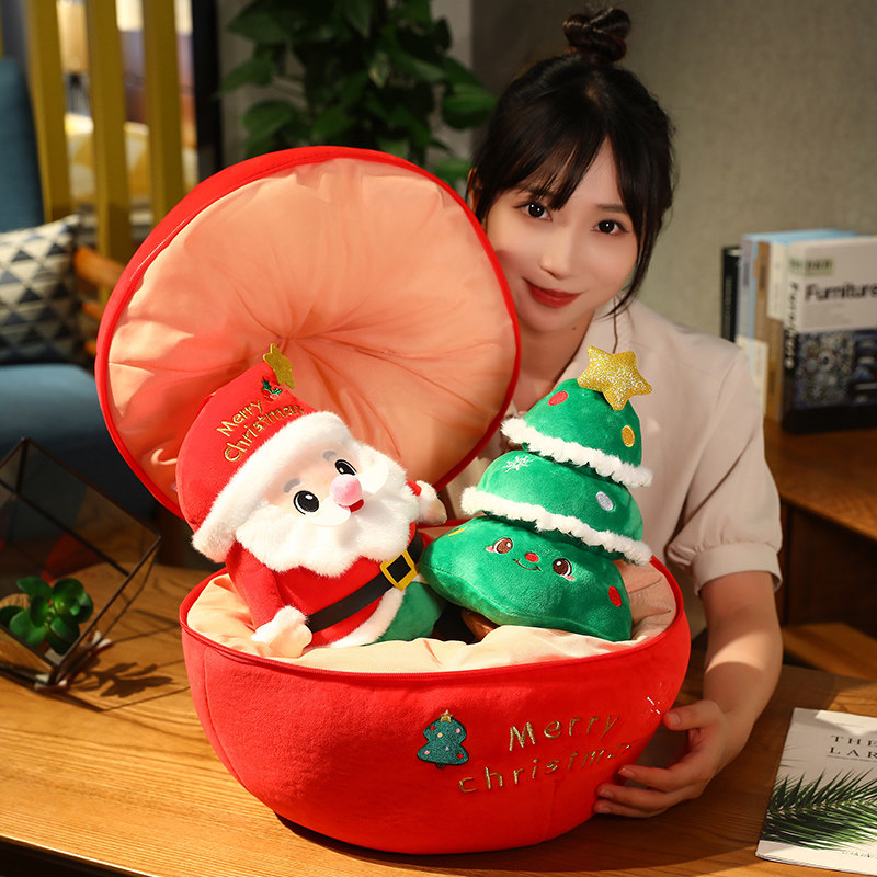 圣诞老人平安夜苹果袋玩偶抱枕公仔圣诞节礼物儿童女生男孩小礼品,淘宝优惠券,粉丝福利购,淘宝优惠卷