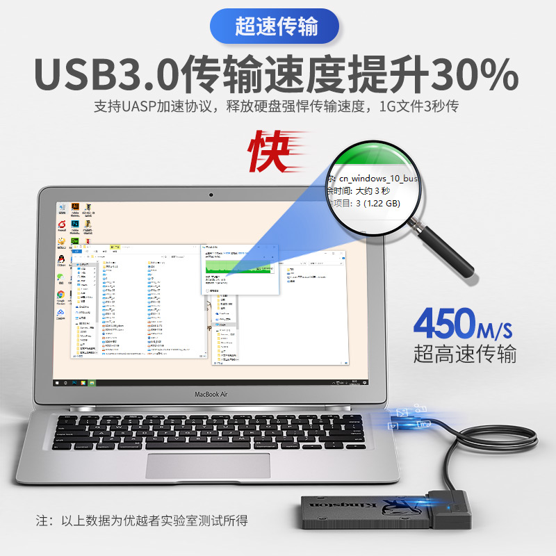 优越者sata转usb3.0易驱线台式电脑笔记本外接硬盘转接线2.5/3.5寸带供电接口机械固态硬盘数据线光驱读取器 - 图0