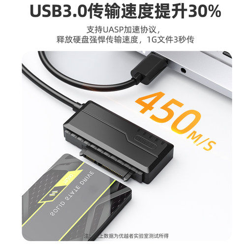 优越者sata转usb3.0易驱线台式电脑笔记本外接硬盘转接线2.5/3.5英寸通用带供电口机械固态硬盘数据线读取器 - 图1