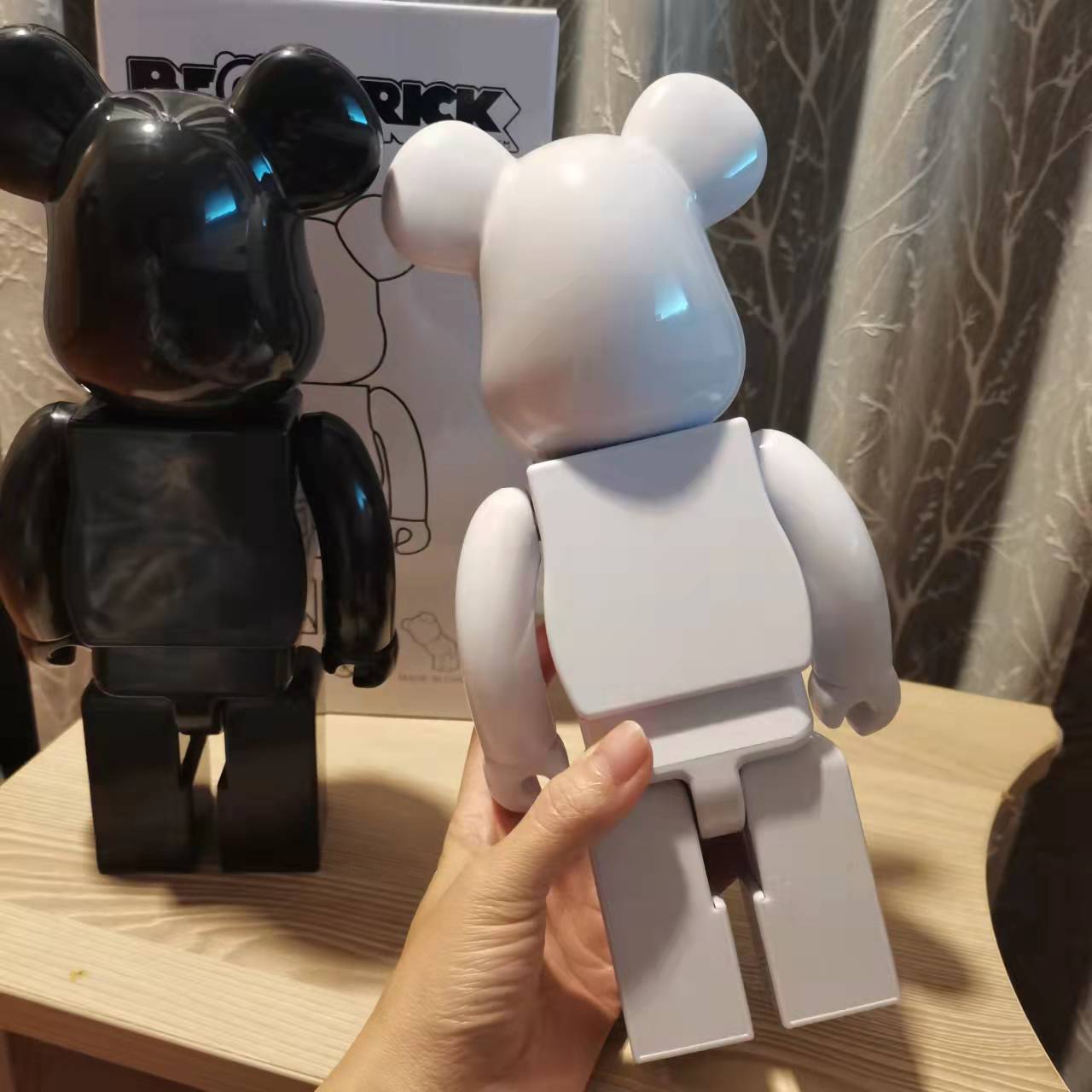 bearbrick400%积木熊暴力熊白模DIY素材上色手办模型玩具摆件公仔 - 图1