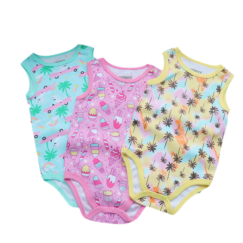 0-24个月纯棉背心三角爬服新生儿套头无袖哈衣夏季空调家居连体衣,淘宝优惠券,粉丝福利购,淘宝优惠卷