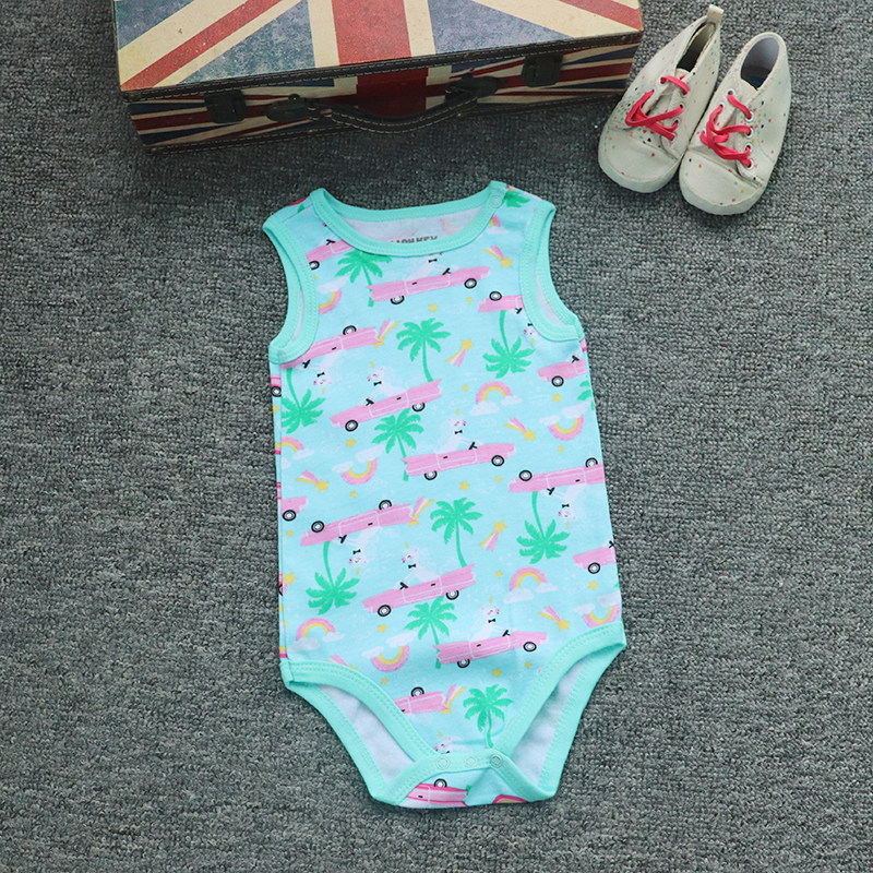 0-24个月纯棉背心三角爬服新生儿套头无袖哈衣夏季空调家居连体衣,淘宝优惠券,粉丝福利购,淘宝优惠卷