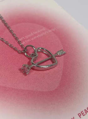 丘比特一箭穿心项链女ins甜美公