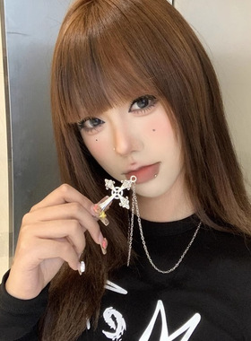 韩国小众设计同款银色十字十字架