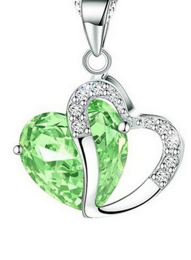 厂家直供wish新款饰品韩版桃心形项链锁骨链毛衣链批发