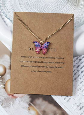 欧美跨境热销波西米亚蝴蝶吊坠项