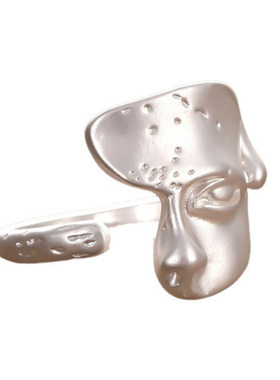 哑光磨砂面具戒指男时尚个性冷