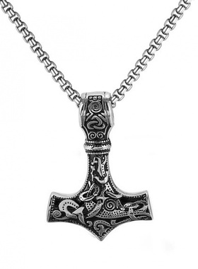 速卖通热卖直销雷神锤子维京奥丁吊坠项链潮男女款饰品